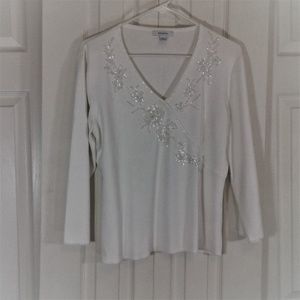 Dressbarn Beaded Knit Sweater